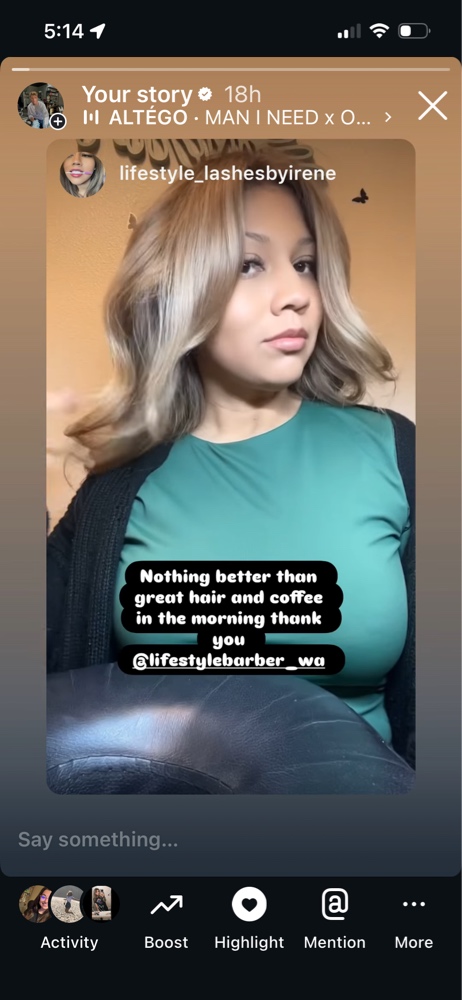 Client review for long hair styling at LifeStyle Barber in Walla Walla